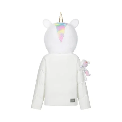 13DE MARZO Unicorn Bear Puffer Jacket White - Image 3