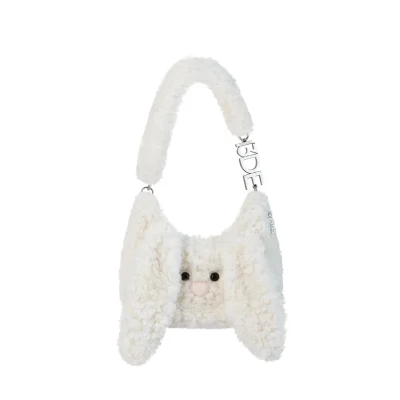 13DE MARZO Doozoo Fuzzy Underarm Bag White
