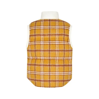 13DE MARZO Doozoo Checkered Down Vest Yellow - Image 6