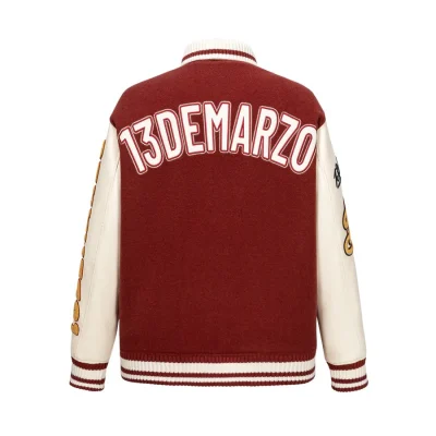 13DE MARZO Doozoo Retro Instruments Baseball Jacket Red - Image 6