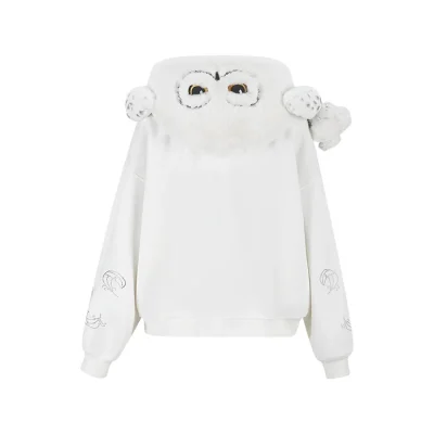 Harry Potter × 13DE MARZO Hedwig Hogwarts Offer Bear Hoodie White - Image 7