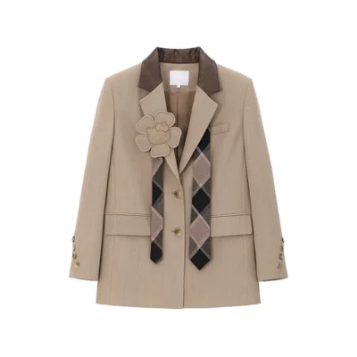 REVAN x Hello Kitty Khaki Patchwork Flower Blazer