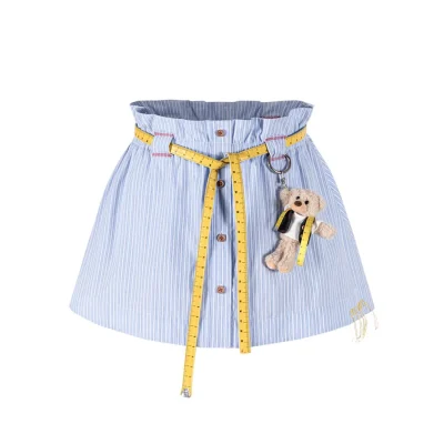 13DE MARZO Tailor Bear Stripe Skirt Blue