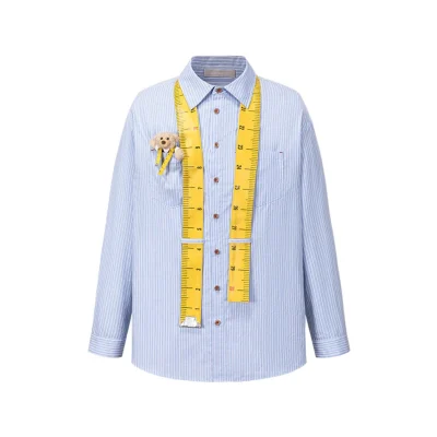 13DE MARZO Tailor Bear Stripe Shirt Blue - Image 6