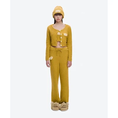 13DE MARZO Embroidered Plush Beanie Yellow - Image 3