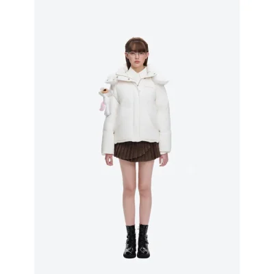 13DE MARZO Unicorn Bear Puffer Jacket White - Image 8