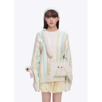13DE MARZO Doozoo Fuzzy Underarm Bag White