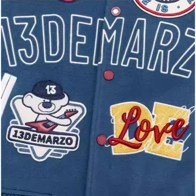 13DE MARZO Doozoo Retro Instruments Baseball Jacket Blue - Image 7
