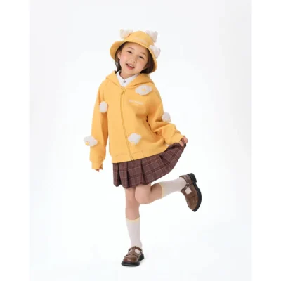 13DE MARZO BabyBear Full Zipper Hoodie Yellow - Image 4