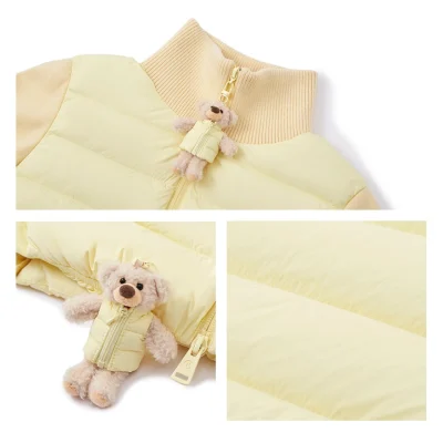 13DE MARZO Bear Zipper Down Jacket Yellow - Image 7