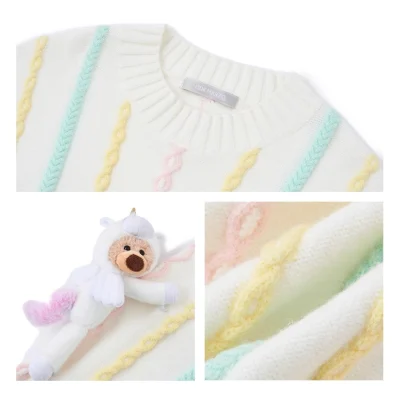13DE MARZO Unicorn Bear Sweater Beige - Image 7