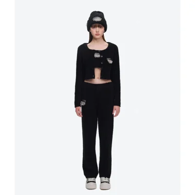 13DE MARZO Embroidered Plush Beanie Black - Image 3