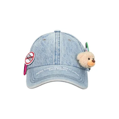 13DE MARZO Badge Denim Baseball Cap Blue - Image 6