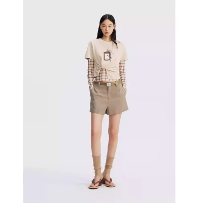 REVAN Tailored Suit Shorts Khaki - Image 3