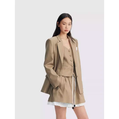 REVAN Vintage-Inspired Blazer Khaki - Image 3