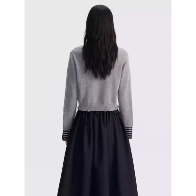 REVAN x Hello Kitty Badge Knit Cropped Cardigan Grey - Image 6