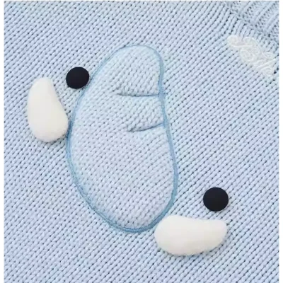 13DE MARZO Elephant Bear Batwing Sweater Blue - Image 8