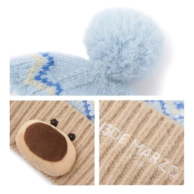 13DE MARZO BabyBear Fair Isle Knit Beanie Blue - Image 7