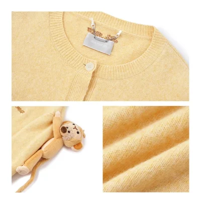 13DE MARZO Monkey Bear Cardigan Yellow - Image 7