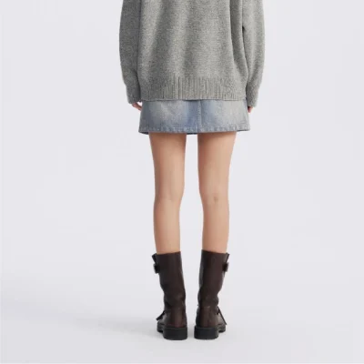 REVAN Contrast Trim Denim Mini Skirt Blue - Image 5