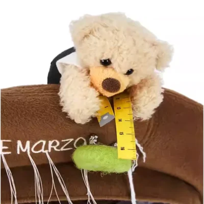 13DE MARZO Tailor Bear Button Beret Brown - Image 7