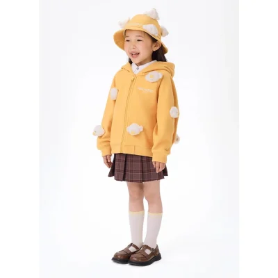 13DE MARZO BabyBear Full Zipper Hoodie Yellow - Image 3