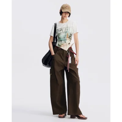 REVAN Red Belt Cargo Pants Army Green - Image 4