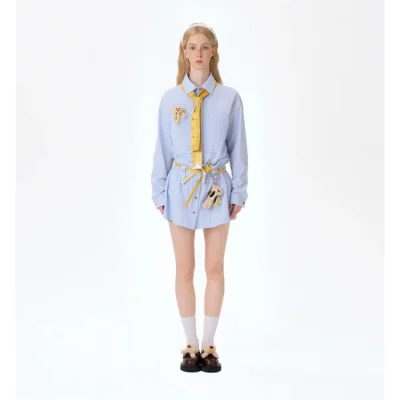 13DE MARZO Tailor Bear Stripe Shirt Blue - Image 5