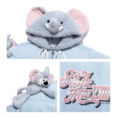 13DE MARZO Elephant Bear Puffer Jacket Blue - Image 8