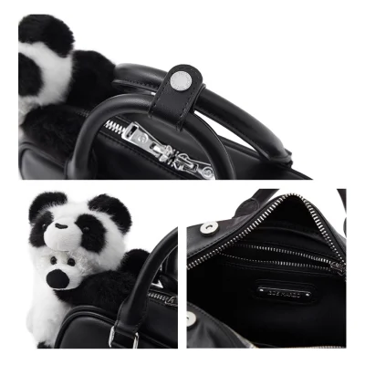 13DE MARZO Panda Bear Handbag Black - Image 10