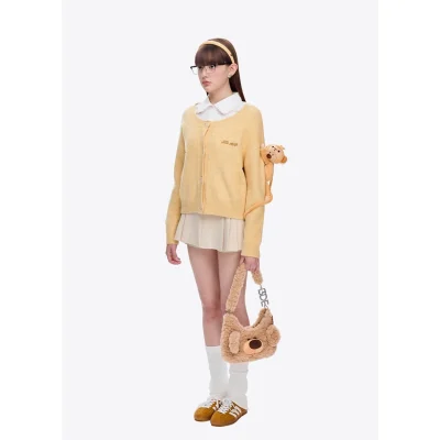 13DE MARZO Monkey Bear Cardigan Yellow - Image 3