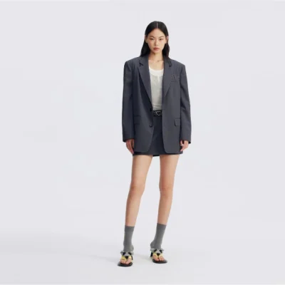REVAN Blazer with Back Bow and Sheer Panel Grey - Image 3