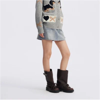REVAN Contrast Trim Denim Mini Skirt Blue - Image 4