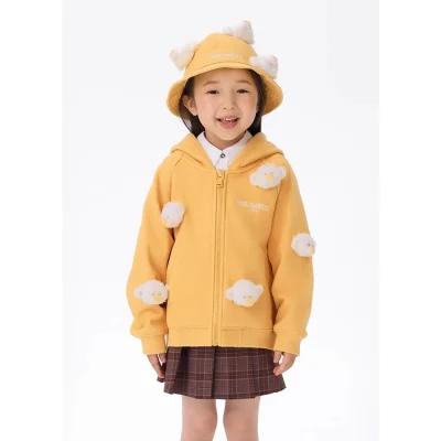 13DE MARZO BabyBear Full Zipper Hoodie Yellow