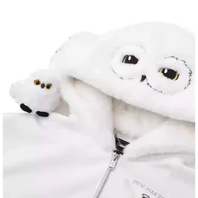 Harry Potter × 13DE MARZO Hedwig Hogwarts Offer Bear Hoodie White - Image 9