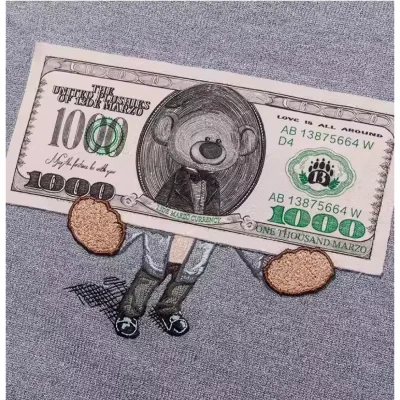 13DE MARZO Bear Cash T-shirt Grey - Image 6