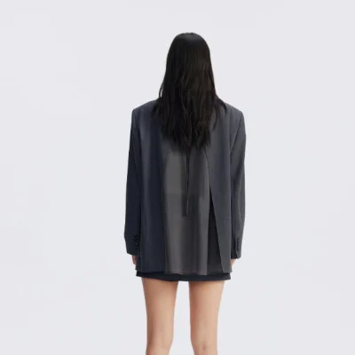 REVAN Blazer with Back Bow and Sheer Panel Grey - Image 6