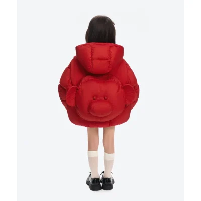 13DE MARZO Babybear Bag Down Jacket Red - Image 3