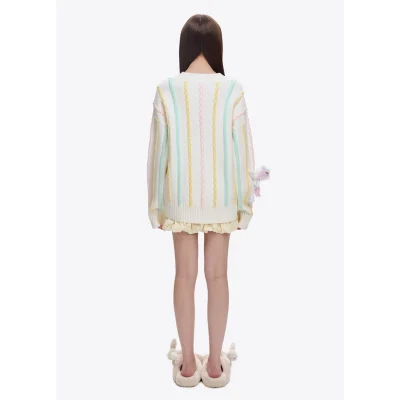 13DE MARZO Unicorn Bear Sweater Beige - Image 4
