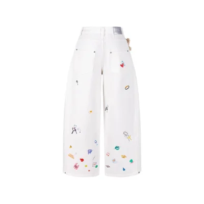 13DE MARZO Bear Stickers Jeans White - Image 7