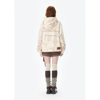 Harry Potter × 13DE MARZO The Marauder's Map Hoodie Almond - Image 5