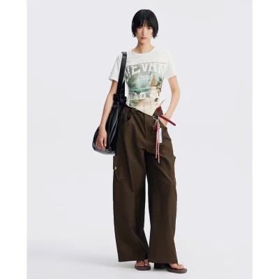 REVAN Red Belt Cargo Pants Army Green