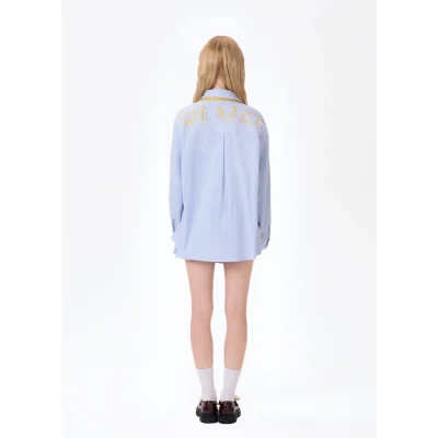 13DE MARZO Tailor Bear Stripe Shirt Blue - Image 4