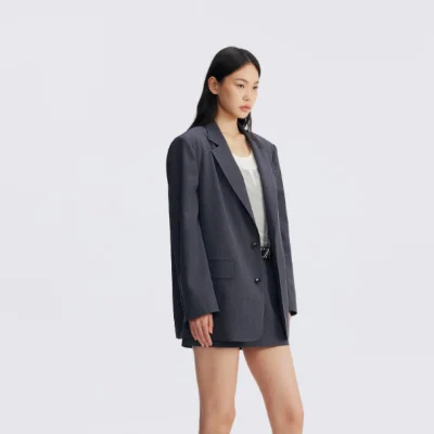REVAN Blazer with Back Bow and Sheer Panel Grey - Image 5