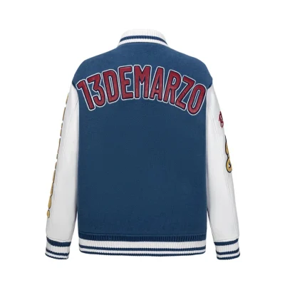 13DE MARZO Doozoo Retro Instruments Baseball Jacket Blue - Image 6