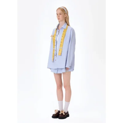 13DE MARZO Tailor Bear Stripe Shirt Blue - Image 3