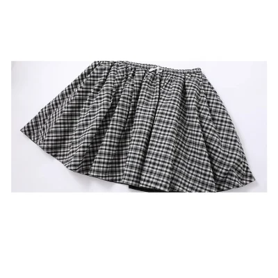 REVAN Reversible PU Leather Check Mini Skirt Black - Image 8