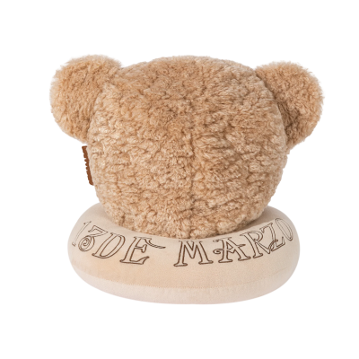 13DE MARZO Bear Hooded Neck Pillow Khaki