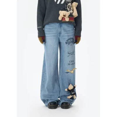 Harry Potter × 13DE MARZO Quidditch Bear Jeans Blue