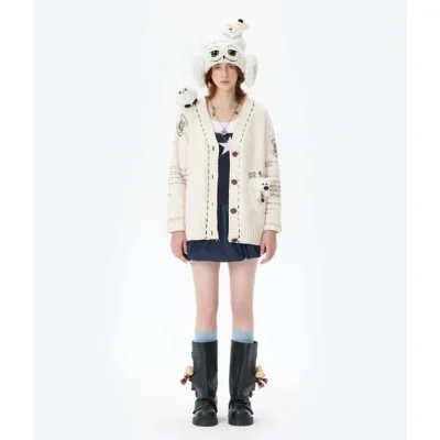 Harry Potter × 13DE MARZO Hedwig Hogwarts Offer Bear Beanie White